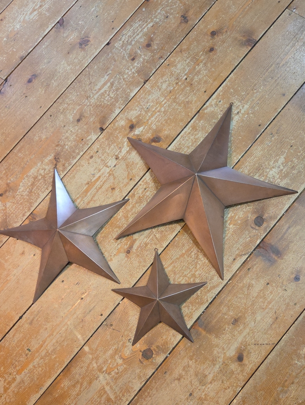 3 Tin Rustic Stars Ready To Hang Crafters Decor Holiday Farmhouse